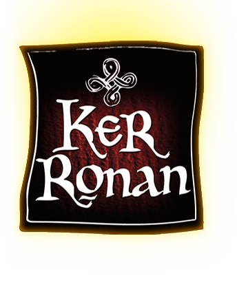 Nous pouvons voir le logo de ker ronan en noir rouge avec un fond jaune